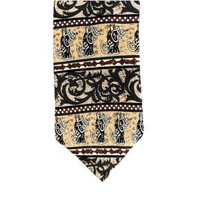 Vintage Coca-Cola Novelty Tie Beige Black Bottle Logo 57” x 4” Wide